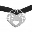 K�ssende V�gel: Choker Kette mit Herz Anh�nger