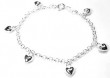 Silber Bettelarmband mit Herzen
