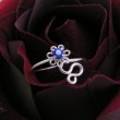 Zehenring Silber mit blauem Zirkonia