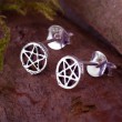 Pentagramm Schmuck: Silber Ohrstecker