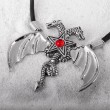 Drache Schmuck: Gothic Kette mit Pentagramm