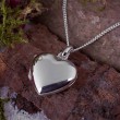 Kleines Herz Medaillon: Silber Foto Anh�nger mit Kette