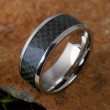 Herren Ring: Stahl Ring mit Karbon