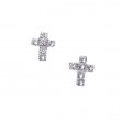 Silber Ohrstecker Kreuz: Gothic Schmuck mit Zirkonia