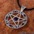 Pentagramm Anh�nger: Gothic Schmuck mit Band