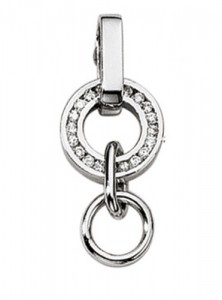 Charmtr�ger mit Zirkonia: Silber Charms Anh�nger 