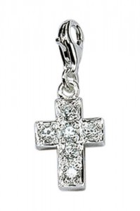 Charms Anh�nger aus Silber: Charm  Zirkonia Kreuz 