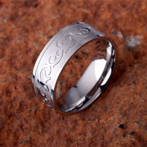 Edelstahl Ring mit Herz Tribal
