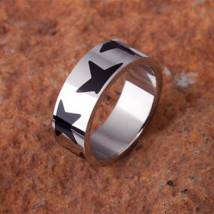 Edelstahl Ring ,,Stars : Rockabilly Schmuck mit Sternen