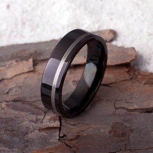 M�nner Ring: Edelstahl Ring f�r Herren schwarz