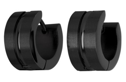 Cupimatch Ohrstecker Schwarz - Drachen Creolen Edelstahl Gothic Männer